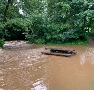 Hochwasser an der Heve in Möhnesee-Neuhaus