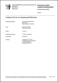 Flurstücksnachweis. Foto: Kreis Soest