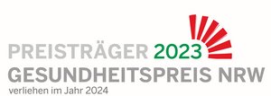 Logo Gesundheitspreis NRW 2023 Klimaanpassung Logo Gesundheitspreis NRW 2023