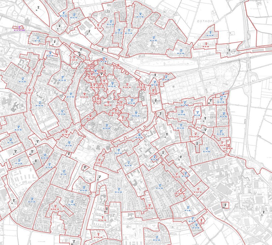 Ausschnitt aus einer Bodenrichtwertkarte. Foto: Kreis Soest/GIS