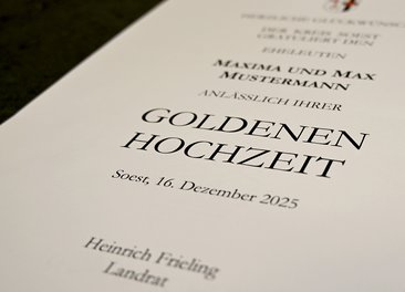 Urkunde zum Ehejubiläum