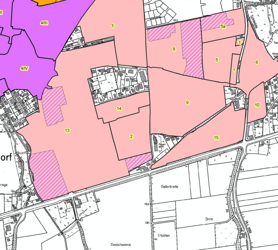 Ausschnitt aus einem Bebauunngsplan. Foto: Kreis Soest/GIS