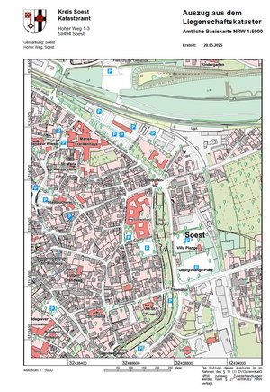 Kartenausschnitt der Soester Innenstadt