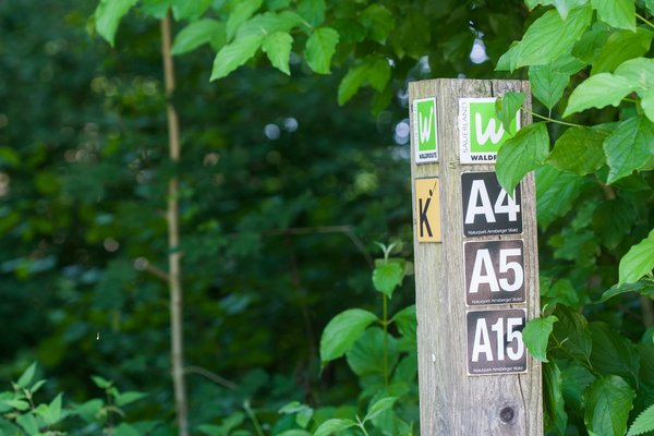 Pfahl mit Wegweisern. Foto: Bender Fotografie Pfahl mit Wegweisern. Foto: Bender Fotografie